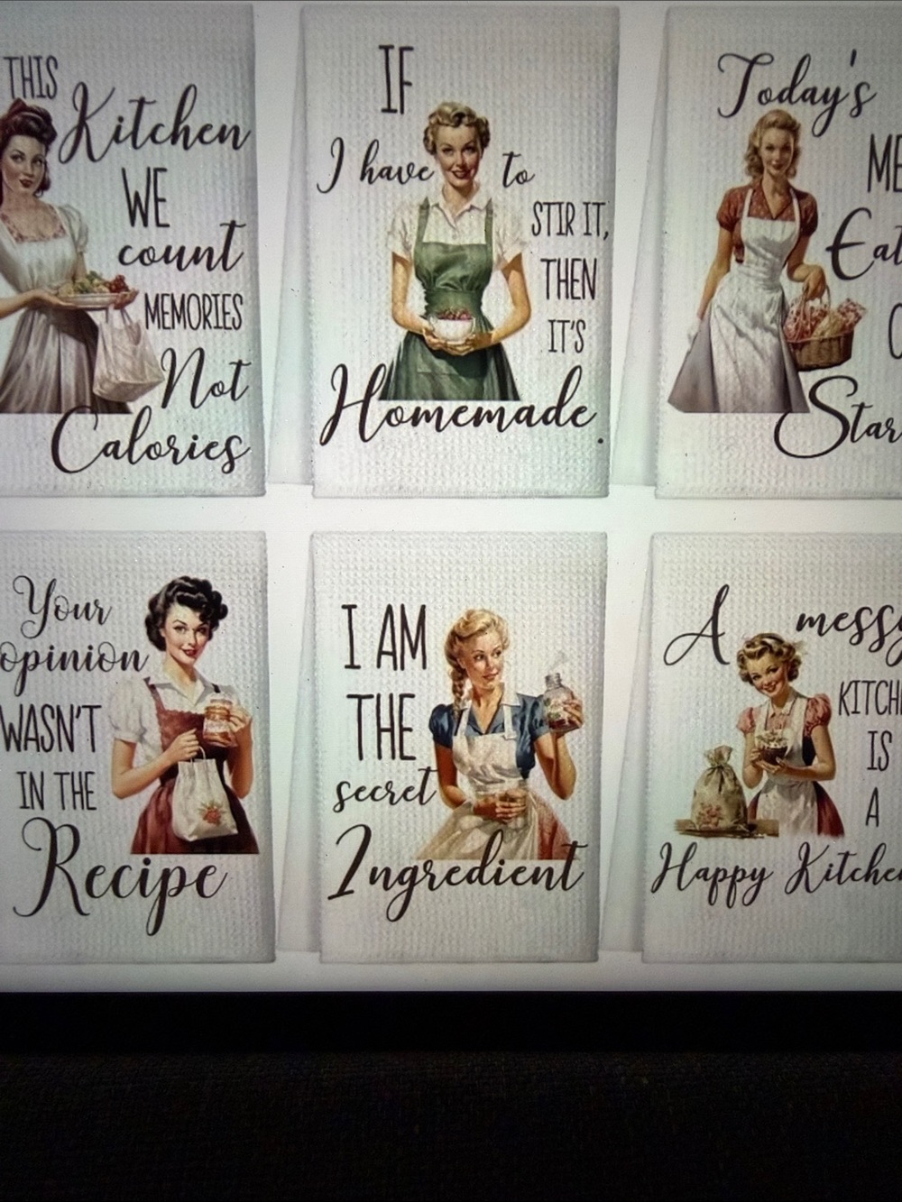 Vintage Retro Kitchen towel. Your choice - witty phrases 🆕